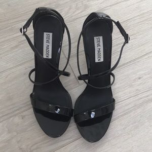 Steve Madden 4” Black Strappy Heels Sandals